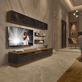 Decoraktiv Trendstyle 5s MDF TV Sehpa Ünitesi - Pera Siyah Mermer