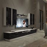 Decoraktiv Trendstyle 8d Beyaz Siyah Mdf Tv Ünitesi Tv Sehpası