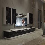 Decoraktiv Trendstyle 8d Beyaz Siyah Slm Tv Ünitesi Tv Sehpası