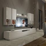 Decoraktiv Trendstyle 8das Parlak Beyaz Mdf Tv Ünitesi Tv Sehpası
