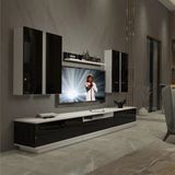 Decoraktiv Trendstyle 8ds Beyaz Siyah Slm Tv Ünitesi Tv Sehpası