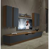 Decoraktiv Trendstyle 8ds Ceviz Antrasit Mdf Tv Ünitesi Tv Sehpası
