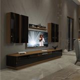 Decoraktiv Trendstyle 8ds Ceviz Siyah Slm Tv Ünitesi Tv Sehpası