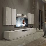 Decoraktiv Trendstyle 8ds Parlak Beyaz Mdf Tv Ünitesi Tv Sehpası