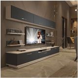 Decoraktiv Trendstyle 8y Mdf Beyaz Antrasit Tv Ünitesi