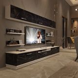 Decoraktiv Trendstyle 8y MDF TV Sehpa Ünitesi - Beyaz Siyah Mermer