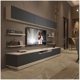 Decoraktiv Trendstyle 8ys Mdf Beyaz Antrasit Tv Ünitesi