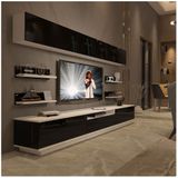 Decoraktiv Trendstyle 8ys Mdf Beyaz Siyah Tv Ünitesi