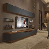 Decoraktiv Trendstyle 8ys Mdf Ceviz Antrasit Tv Ünitesi