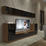 Decoraktiv Trendstyle 9S Mdf Ceviz Siyah Tv Sehpa Ünitesi