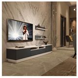 Decoraktiv Trendstyle Beyaz Antrasit 220rs Mdf Tv Ünitesi Tv Sehpası
