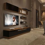 Decoraktiv Trendstyle Ceviz Siyah 5d Slm Tv Ünitesi Tv Sehpası