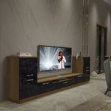 Decoraktiv Trendstyle On2 Mdf Tv Ünitesi Tv Sehpası - Pera Siyah Mermer - Pera - Siyah Mermer