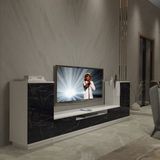 Decoraktiv Trendstyle ON2S Mdf Tv Ünitesi Tv Sehpası - Beyaz Siyah Mermer - Beyaz - Siyah Mermer