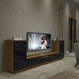 Decoraktiv Trendstyle ON2S Mdf Tv Ünitesi Tv Sehpası - Ceviz Siyah Mermer - Ceviz - Siyah Mermer