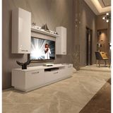 Decoraktiv Trendstyle Parlak Beyaz 5d Slm Tv Ünitesi Tv Sehpası
