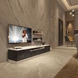 Decoraktiv Trio 4s MDF TV Sehpa Ünitesi - Beyaz Siyah Mermer