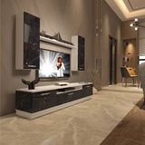 Decoraktiv Trio 5d MDF TV Sehpa Ünitesi - Beyaz Siyah Mermer