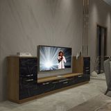 Decoraktiv Trio On2 MDF TV Sehpa Ünitesi - Pera Siyah Mermer
