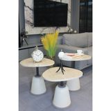 DECORAMİS Torino Zigon Sehpa Traverten Mdf - Zigon Sehpa 3'lü