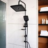 Decordem Banora Deluxe Kare Duş Sistemi, 2 Fonksiyon El Duşu Takımı, Paslanmaz Çelik, Standart Sabunluk, Siyah