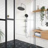 Decordem Banora Deluxe Yuvarlak Robot Duş Sistemi, 2 Fonksiyonlu El Duşu, Paslanmaz Çelik, Standart Sabunluk, Krom