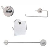 decordem evinizi gülümsetin Banora Basic 4'lü Lux Banyo Seti, Paslanmaz Metal, Krom