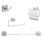 decordem evinizi gülümsetin Banora Infinity 4'lü Premium Lux Banyo Seti, Pirinç Paslanmaz, Krom