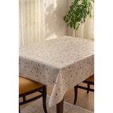 Decorekor astarlı Elyaf Tabanlı Silinebilir Hijyenik Muşamba Pvc Masa Örtüsü 1082-4 - Açık Kahverengi - 140 x 260 cm