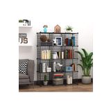 Decorelax 12 Bölmeli Tel Küp Çok Amaçlı Organizer Raf Siyah 33cm Mutfak, Oyuncak, Kiler, Depolama Rafı