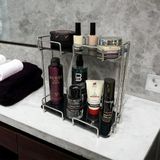 Decorelax 2 Katlı 28X14 Gümüş Banyo ve Kozmetik Düzenleyici - Çift Katlı Sunum ve Servis Tepsisi