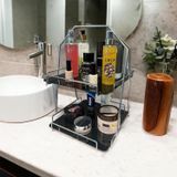 Decorelax 2 Katlı Üçgen Siyah Metal Banyo, Mutfak, Makyaj Organizatörü - Model 3