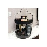 decorelax 24 cm Yuvarlak Siyah İki Katlı Banyo Mutfak Makyaj Organizer Rafı Model 1