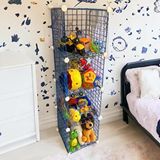 DECORELAX 4 Bölmeli Tel Küp Çok Amaçlı Organizer Raf Mavi 33cm Mutfak, Oyuncak, Kiler, Depolama Rafı