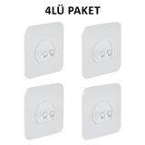 Decorelax 4'lü Kendinden Yapışkanlı Raf Tutucu Kanca - Şeffaf Duvar Askı Aparatı, Delmeden Çerçeve ve Tablo Askısı