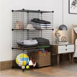Decorelax 6 Bölmeli Tel Küp Çok Amaçlı Organizer Raf Siyah 33cm Mutfak, Oyuncak, Kiler, Depolama Rafı