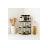 decorelax Banyo Mutfak Düzenleyici Organizer Köşe Rafı - Ayarlanabilir 3 Raflı Baharatlık