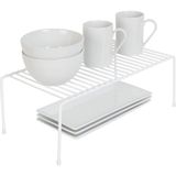 Decorelax Beyaz Metal Tel Organizer Dolap Depolama Rafı 22x40 cm Modern Tasarım ve Geniş Fonksiyon
