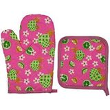 DECORELAX Bez Firin Eldiveni 134 (meyve Desenli Pembe Renkli) Siyah