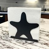 DECORELAX Deniz Yıldızı Temalı Siyah Metal Peçetelik