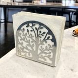 Decorelax Hayat Ağacı Temalı Gümüş Metal Peçetelik - 1 Adet