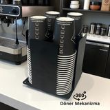 Decorelax Karton Bardaklar Için 16OZ Uyumlu, Şık ve Pratik 4 Bölmeli Döner Stand - 0 - Siyah