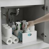 Decorelax Raylı Dolap İçi Çekmece Beyaz - Metal Tezgah Altı ve Dolap İçi Düzenleyici Teleskopik Sepet, Mutfak ve Banyo Organizer 25CM