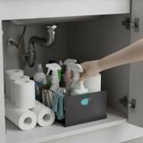 Decorelax Raylı Dolap İçi Çekmece Siyah - Metal Tezgah Altı ve Dolap İçi Düzenleyici Teleskopik Sepet, Mutfak ve Banyo Organizer (23cm Genişlik)