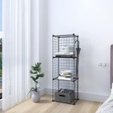 DECORELAX Tel Küp Çok Amaçlı Organizer Raf Beyaz 33cm Mutfak, Oyuncak, Kiler, Depolama Rafı (Siyah, 3'lü)