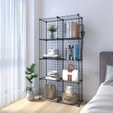 DECORELAX Tel Küp Çok Amaçlı Organizer Raf Beyaz 33cm Mutfak, Oyuncak, Kiler, Depolama Rafı (Siyah, 8'li)
