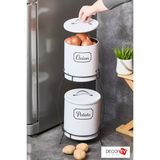 Decorev 2 Katlı Kulplu Patates Soğanlık Metal Patates Soğan Kovası Sebzelik Sepeti Beyaz - 10 lt
