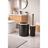 Decorev 2 Li Banyo Seti Çöp Kovası Ve Tuvalet Fırçası Dc-6879 Siyah