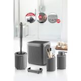 Decorev 5 Parça Gri Click Kapaklı Silikon Fırçalı Taşıma Kulplu Banyo Seti – 5 Litre