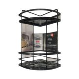 Decorev 5921 Banyo Köşeliği Kristal Lamalı İki Katlı Siyah